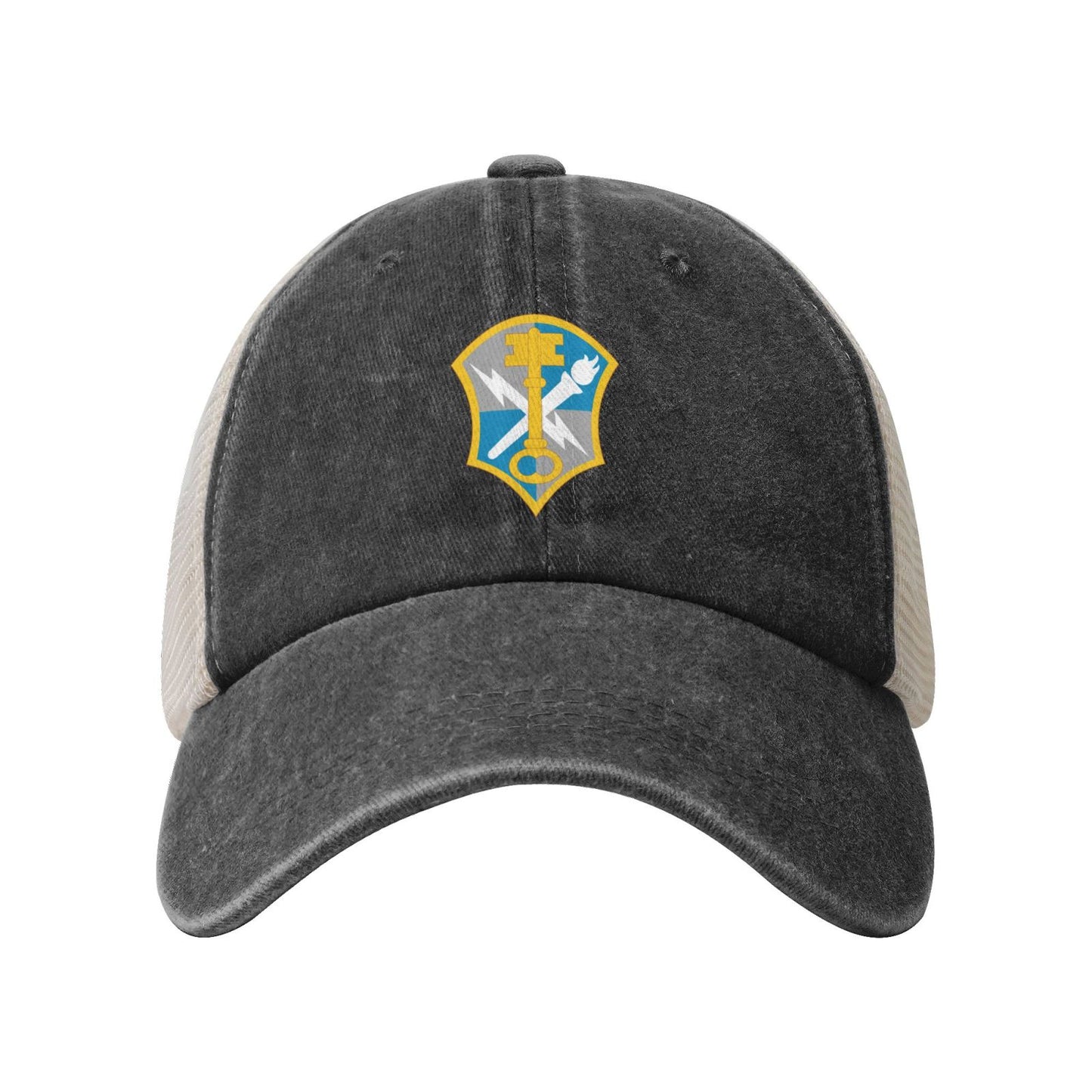 INSCOM Printed unisex baseball cap adjustable grid baseball cap veteran gift