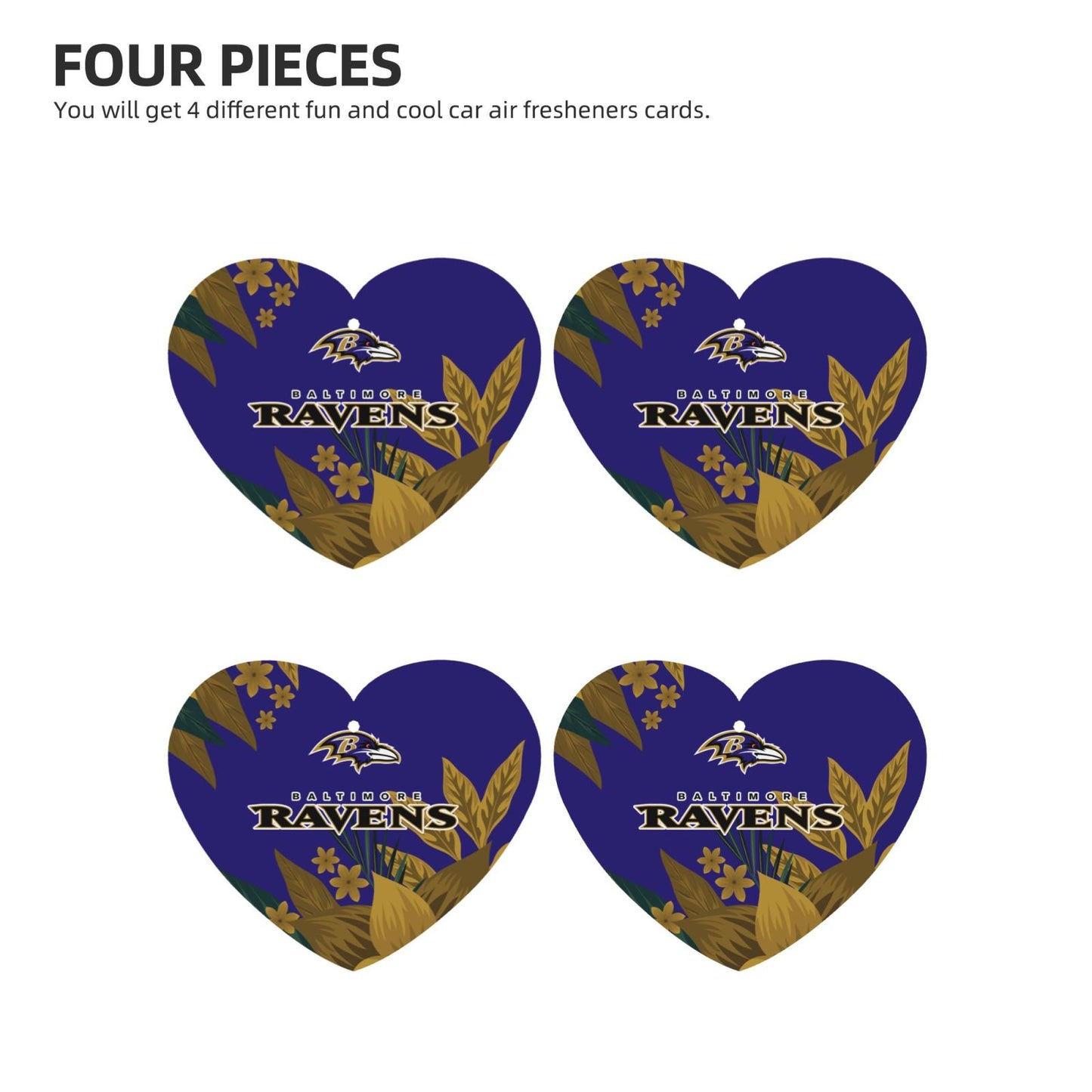 4pcs- Baltimore Ravens car aromatherapy tablets Car Air Fresheners Cards Set