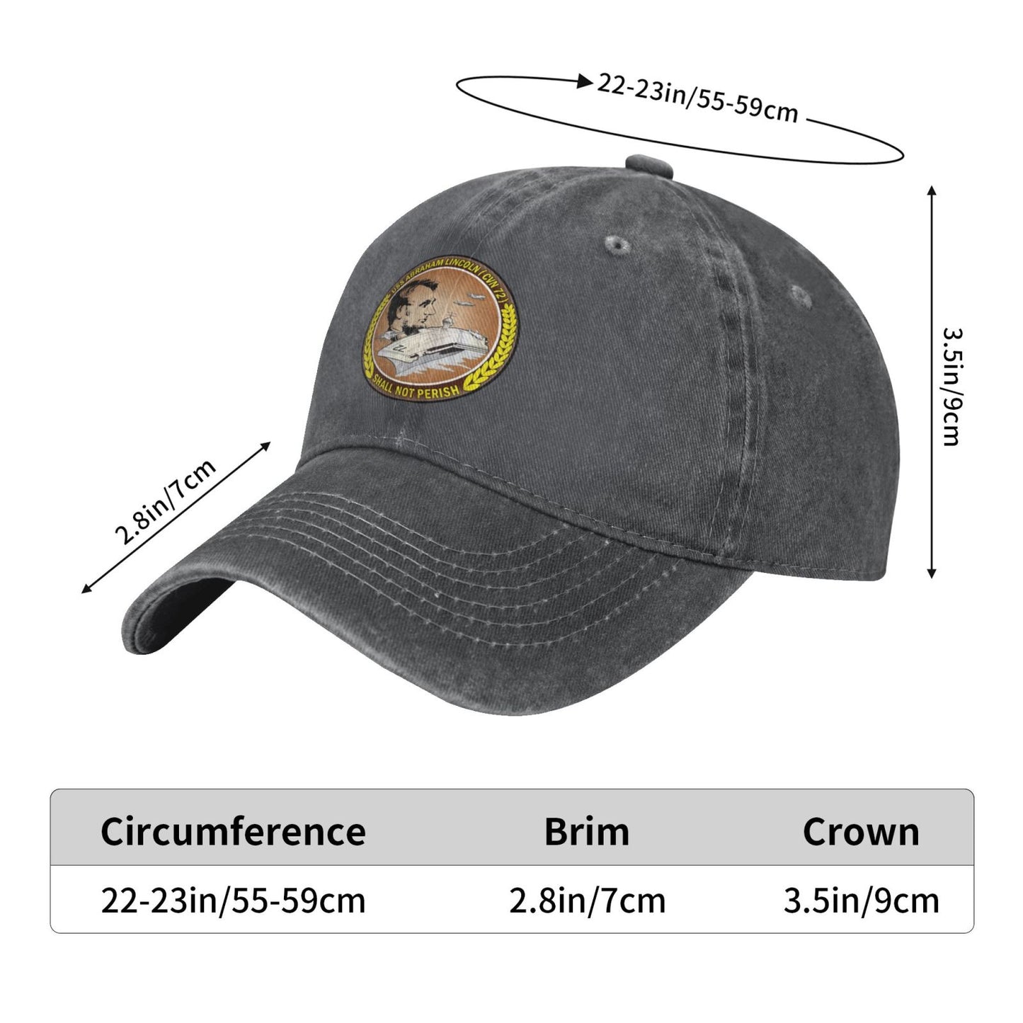 USS Abraham Lincoln (CVN-72) Printed unisex baseball cap adjustable cap veteran gift