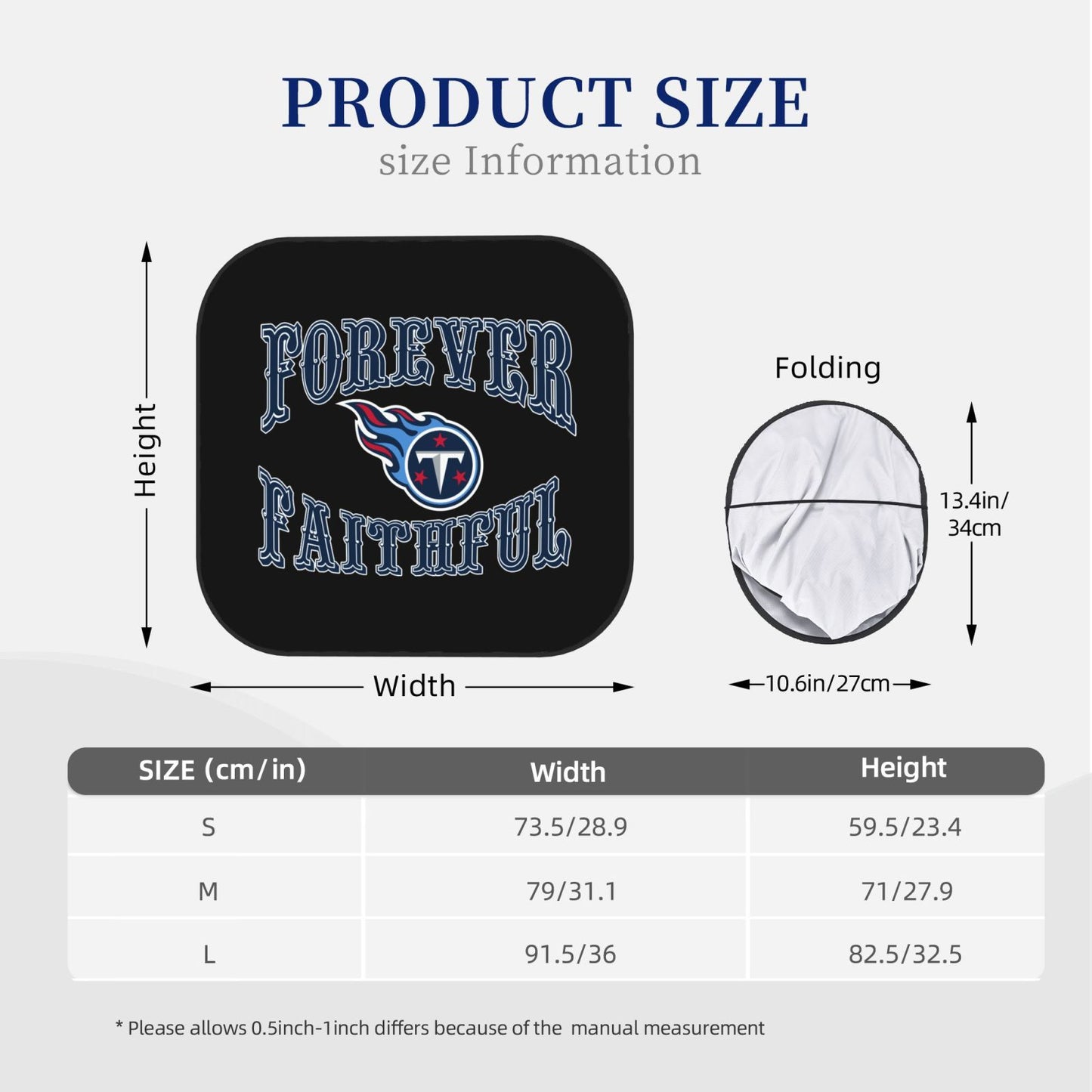 Tennessee Titans Car front windshield sunshade UV resistant sunshade foldable