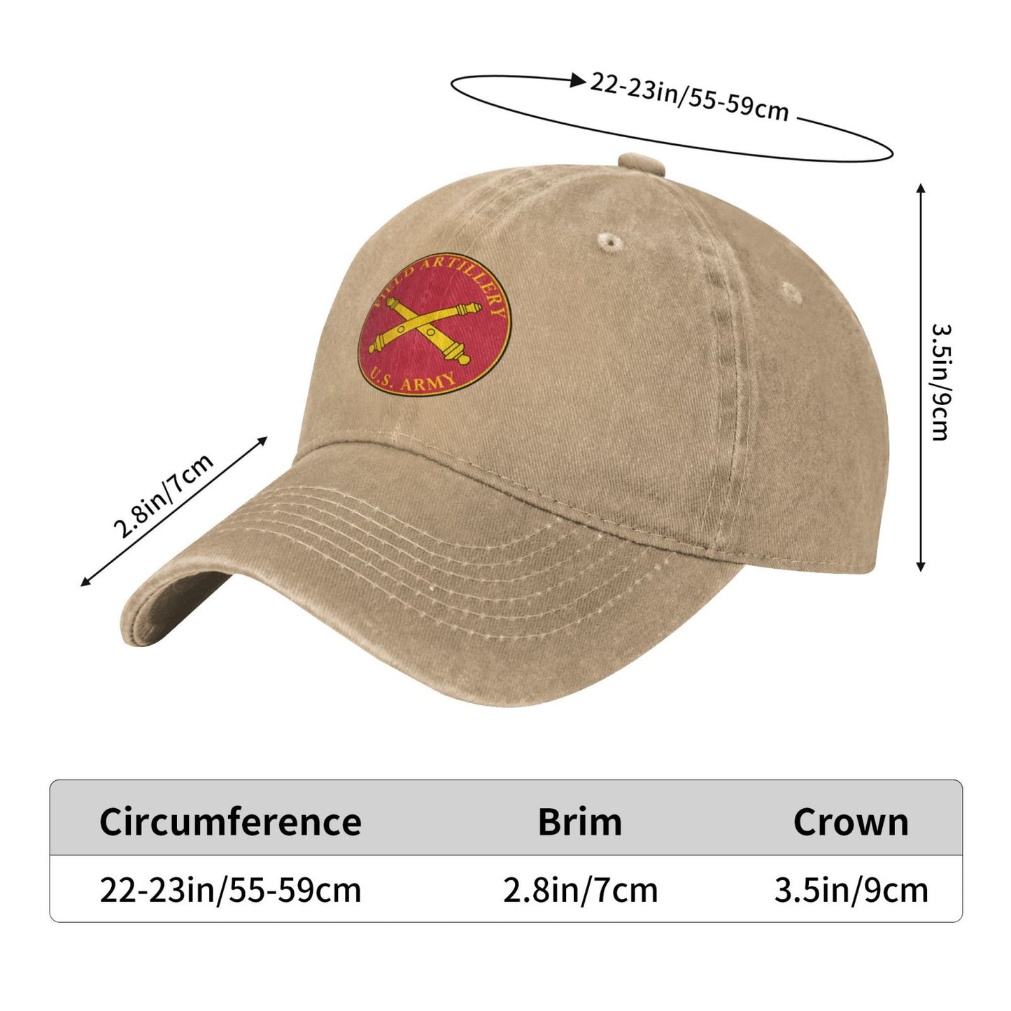 US Army Field Artillery Fort Sill Ok Printed unisex baseball cap outdoor hats adjustable cap trucker gift hat