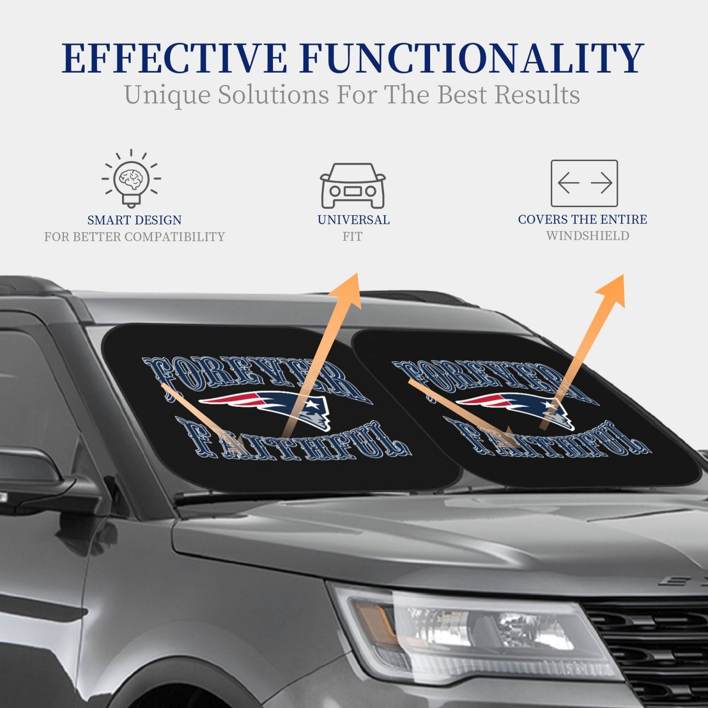 New England Patriots Car front windshield sunshade UV resistant sunshade foldable