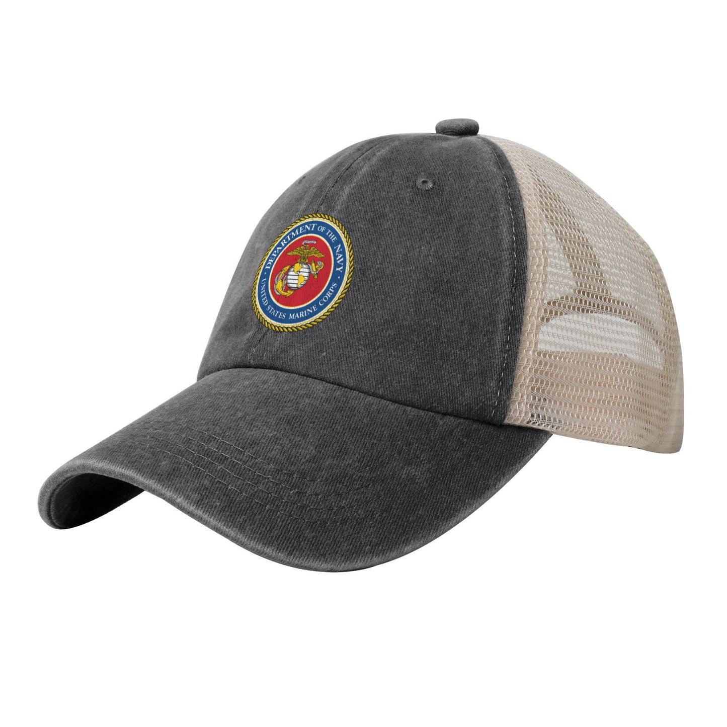 USMC Printed unisex baseball cap adjustable grid baseball cap veteran gift