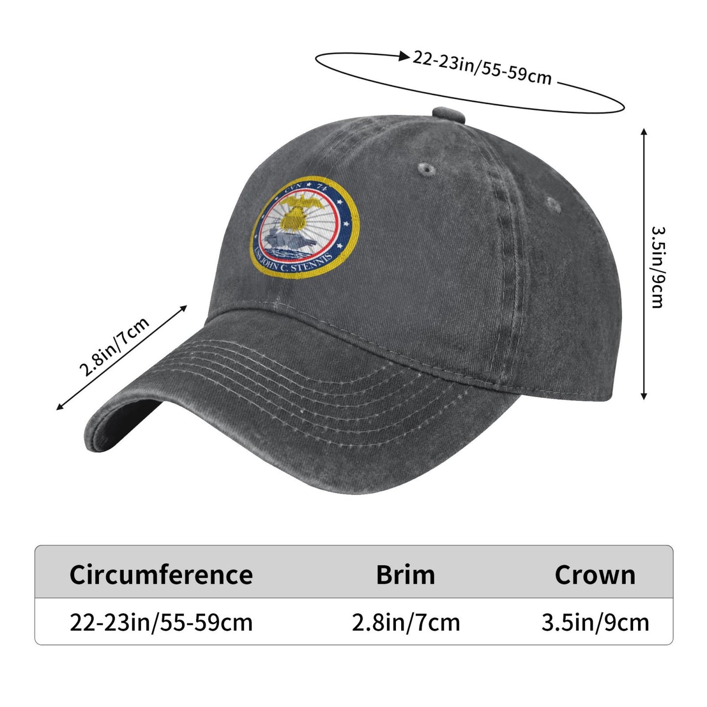 USS John C. Stennis (CVN-74) Printed unisex baseball cap adjustable cap veteran gift