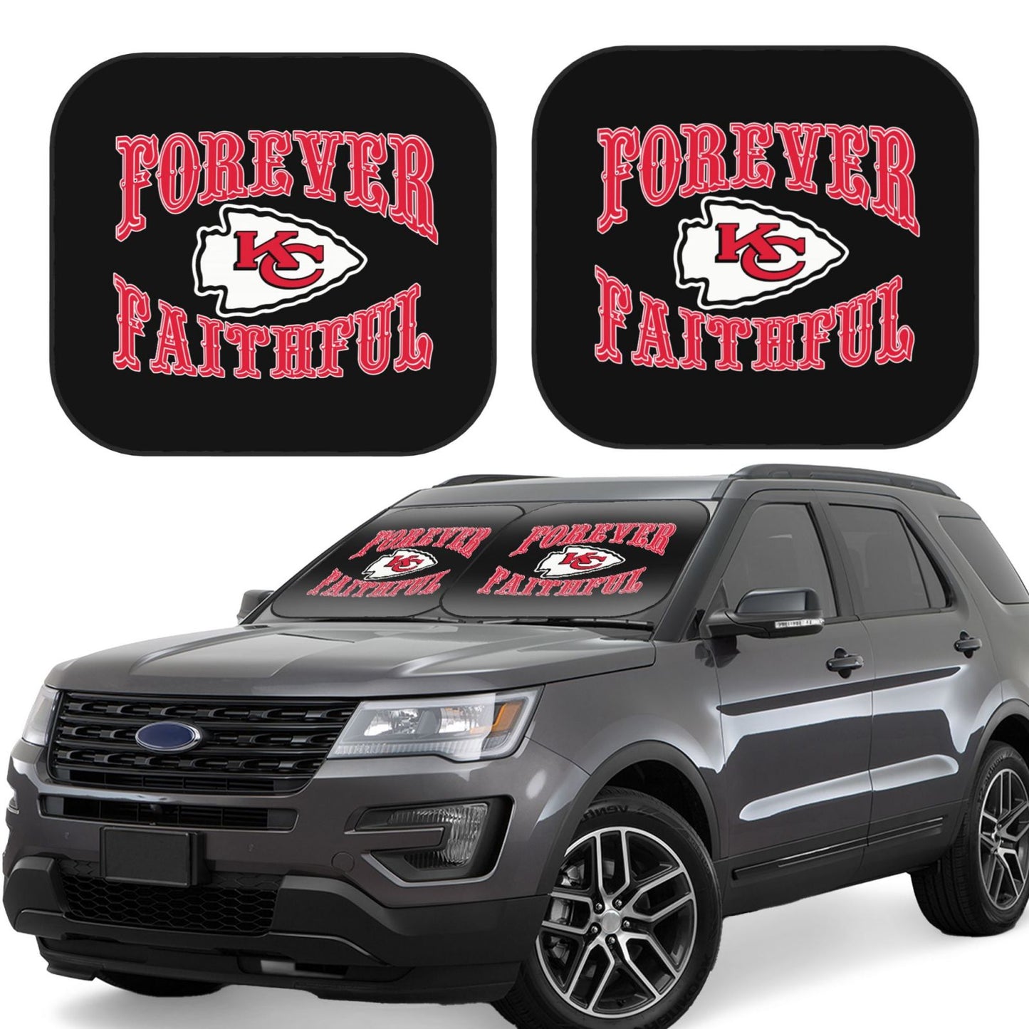 Kansas City Chiefs Car front windshield sunshade UV resistant sunshade foldable
