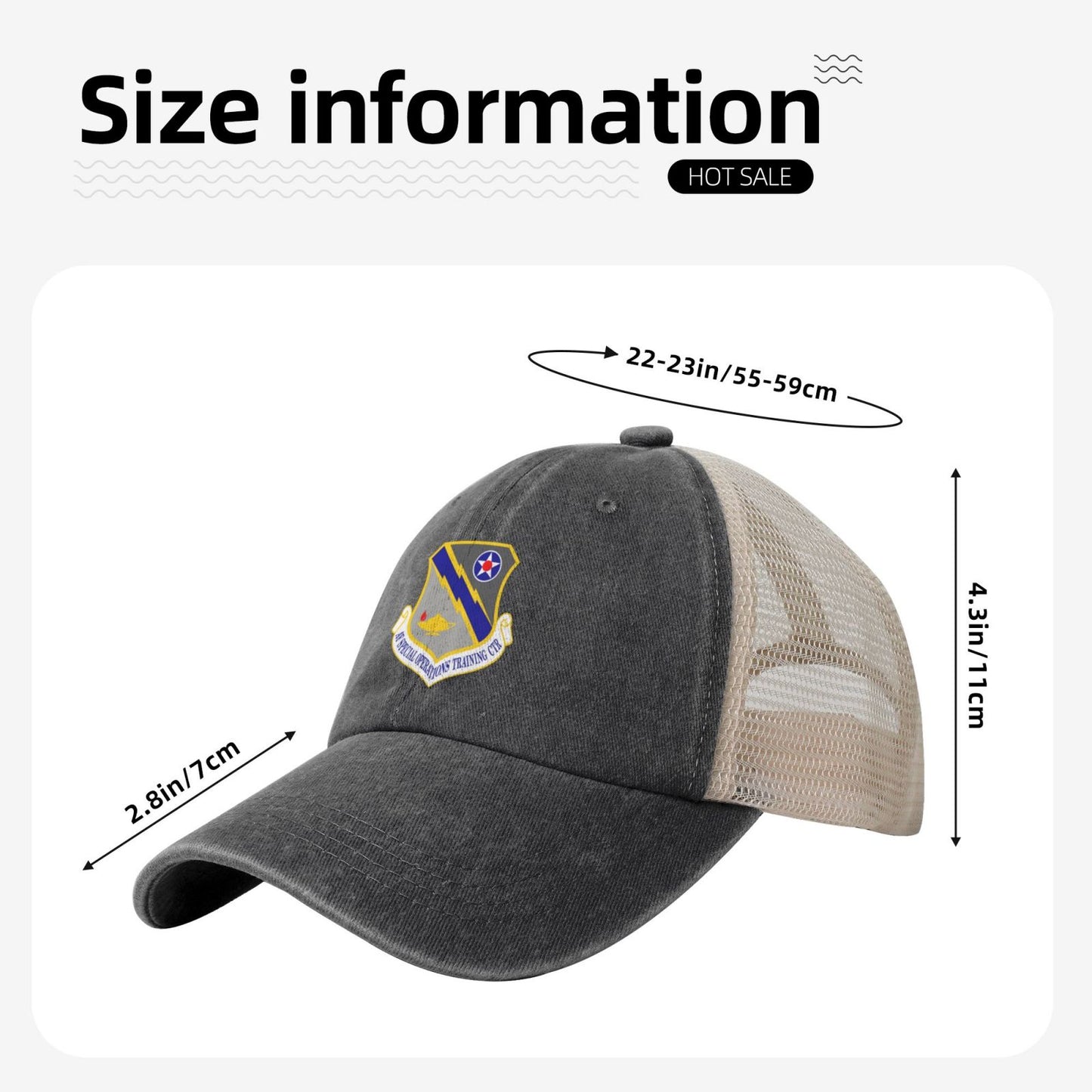 USAF-Special Operations Training Center Printed unisex baseball cap adjustable grid baseball cap veteran gift