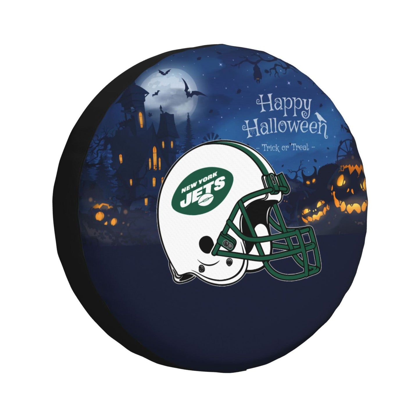 New York Jets printed car tire cover Happy Halloween printed tire dust cover