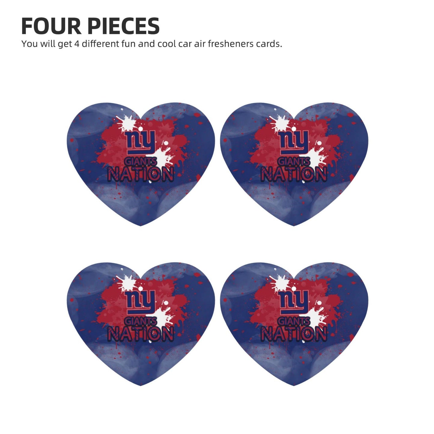 4-pcs New York Giants Car Air Fresheners Cards Set car aromatherapy tablets