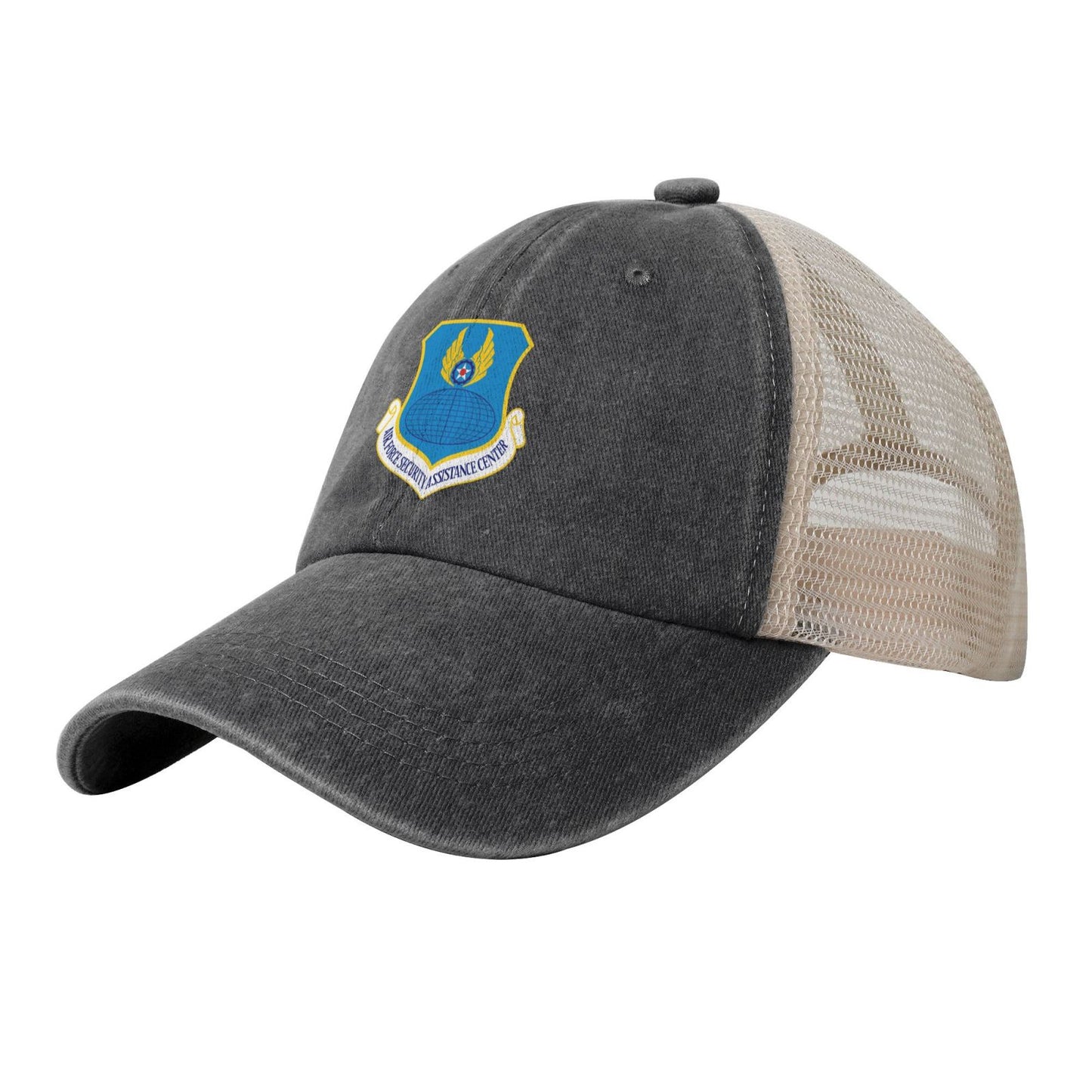 USAF-Security Assistance Center Printed unisex baseball cap adjustable grid baseball cap veteran gift