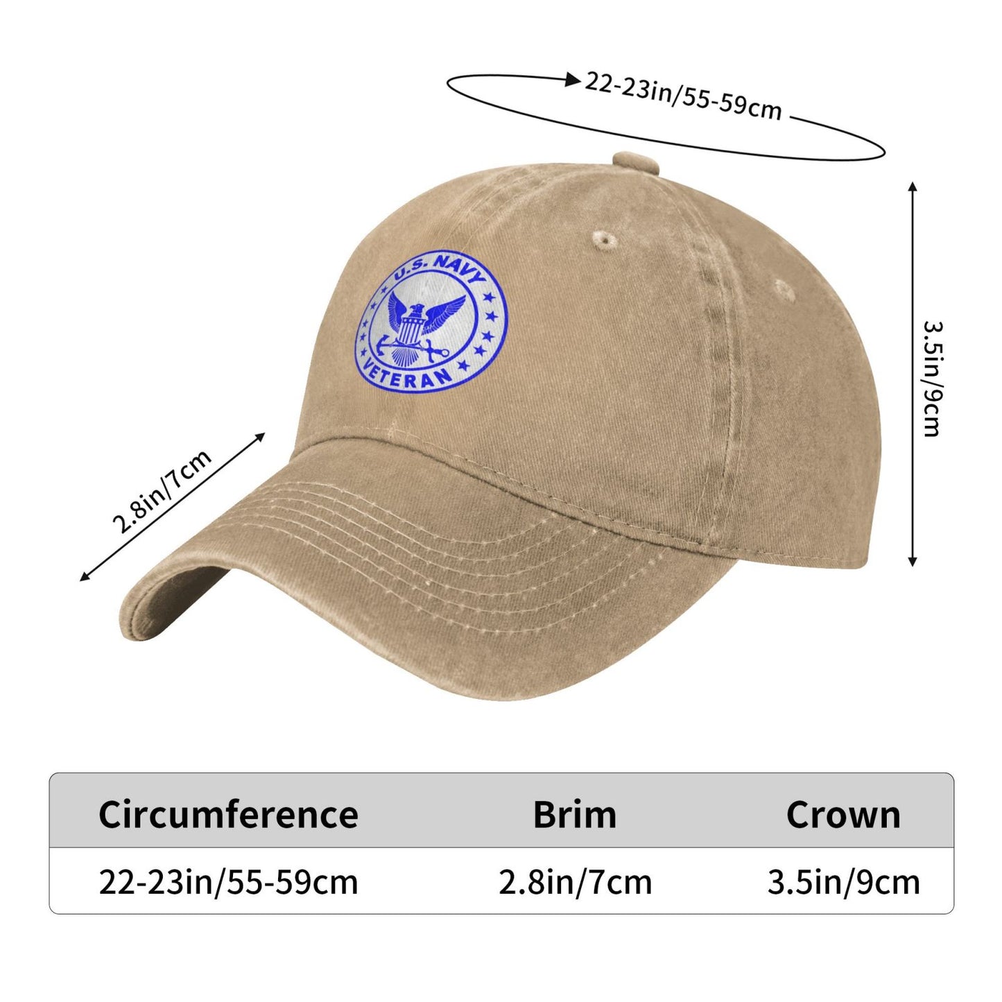 U.S. Navy Veteran Decal Printed unisex baseball cap adjustable cap outdoor sun hats trucker hat