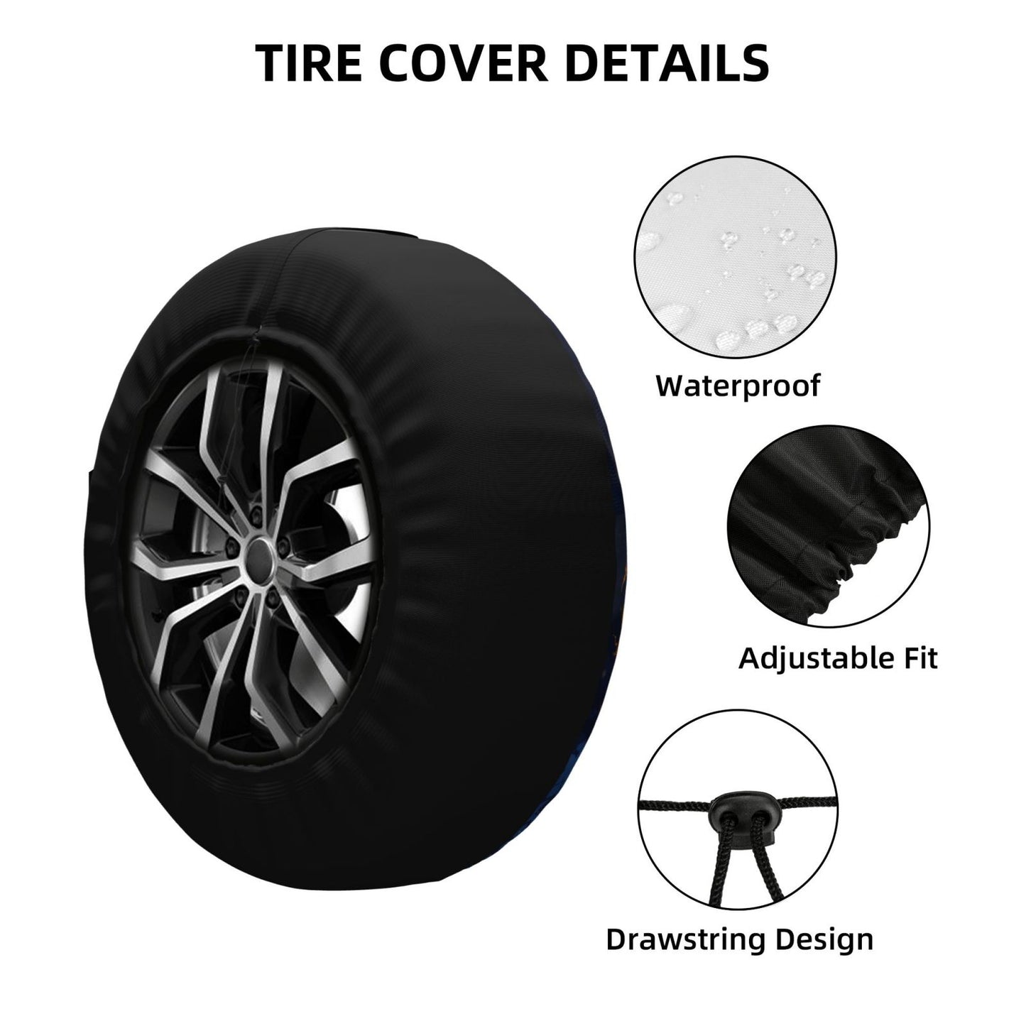 Denver Broncos printed car tire cover Happy Halloween printed tire dust cover