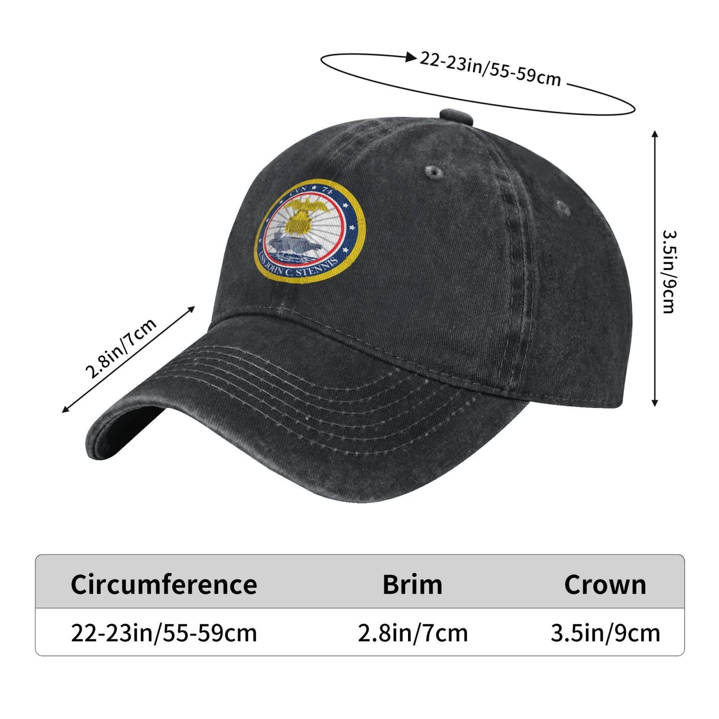 USS John C. Stennis (CVN-74) Printed unisex baseball cap adjustable cap veteran gift