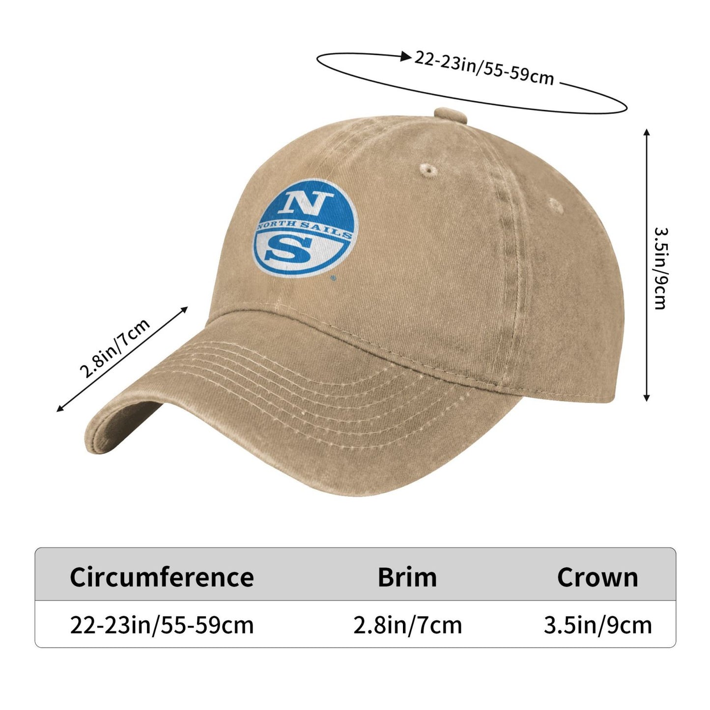 North Sails Logo Printed unisex baseball cap adjustable cap outdoor sun hats trucker hat