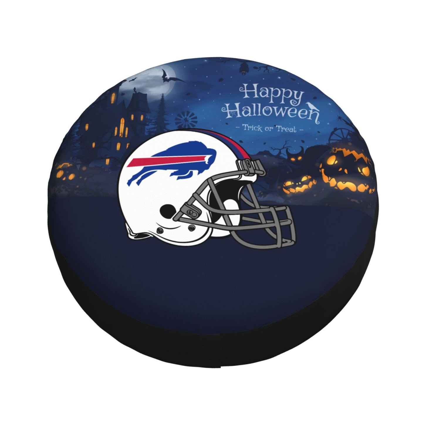 Buffalo Bills printed car tire cover Happy Halloween printed tire dust cover