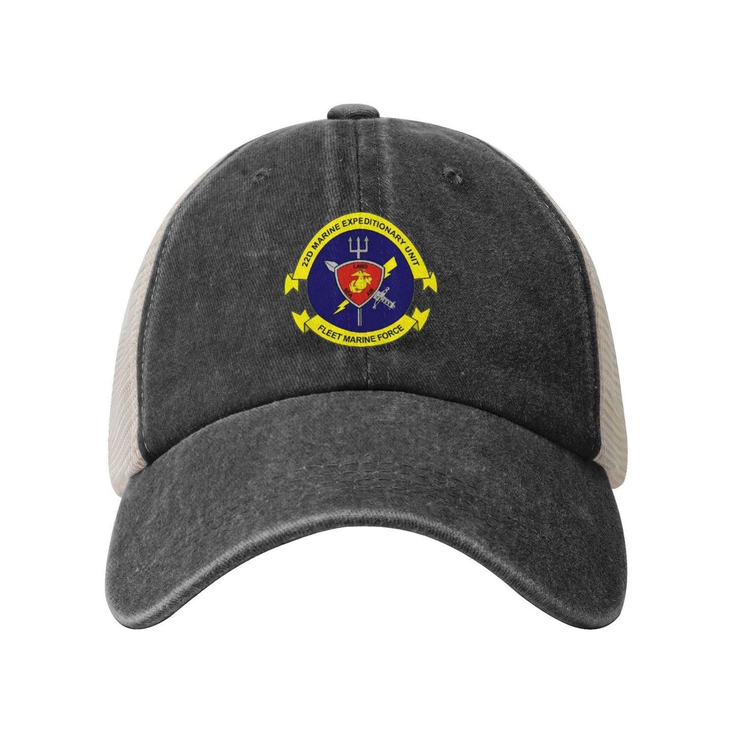 MEU22 Printed unisex baseball cap adjustable grid baseball cap veteran gift