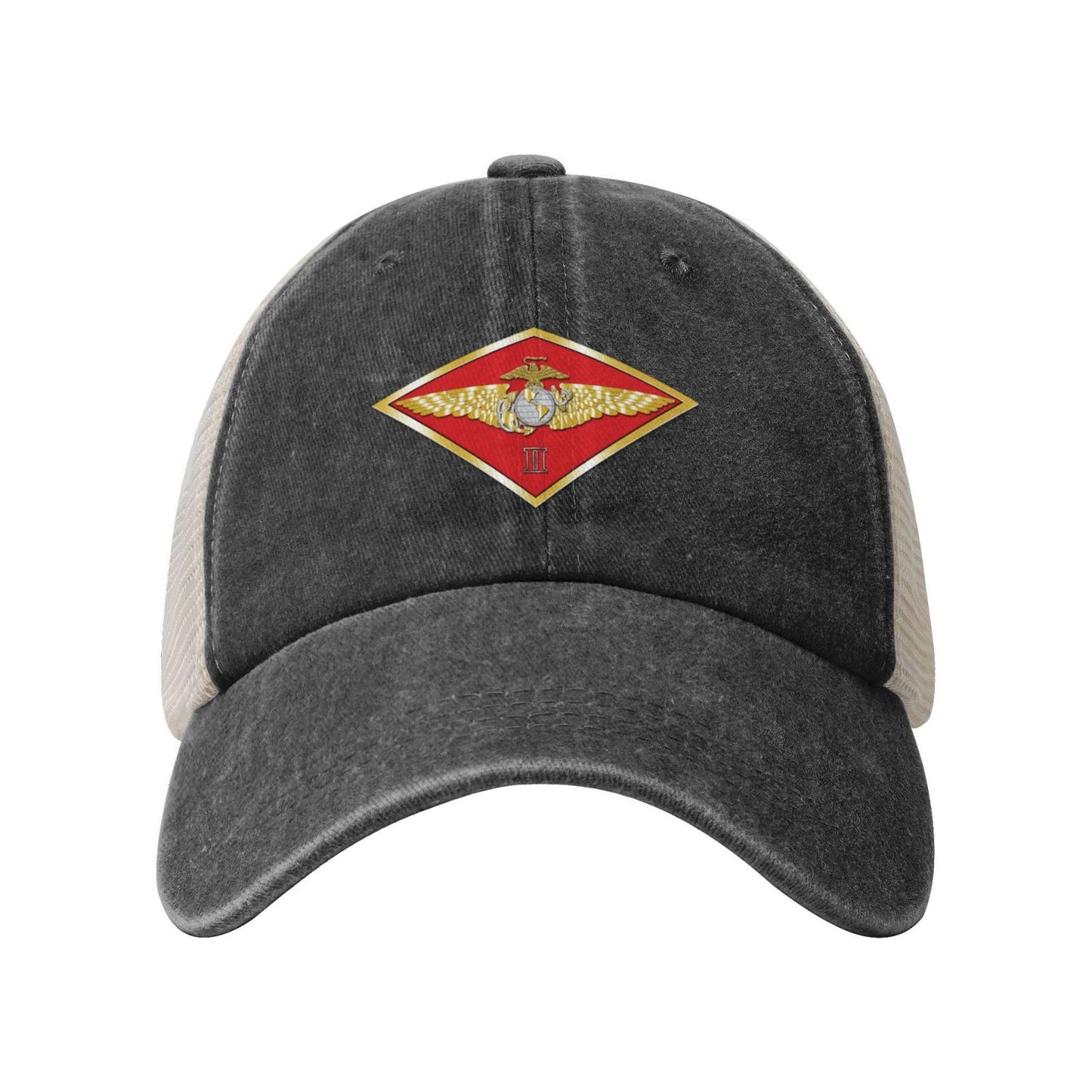 USMC-2MAW Printed unisex baseball cap adjustable grid baseball cap veteran gift