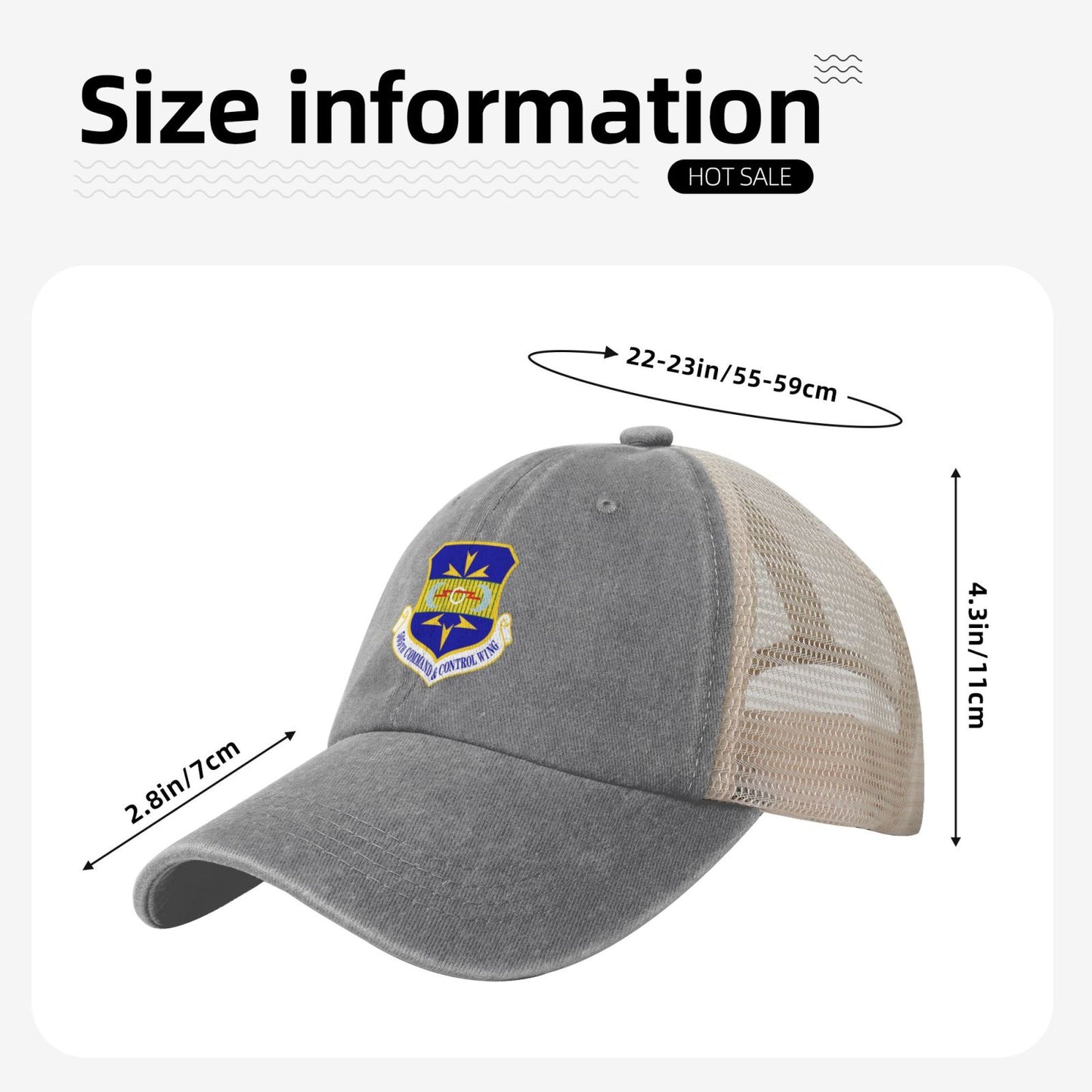 505th Command And Control Wing Printed unisex baseball cap adjustable grid baseball cap veteran gift