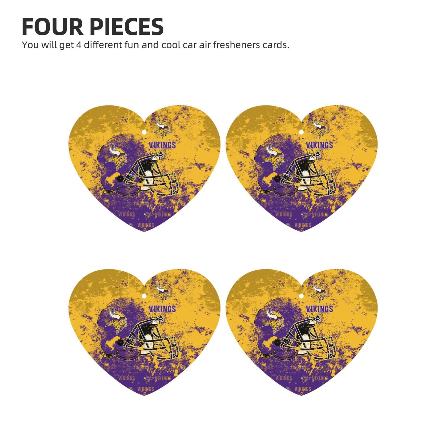 4-pcs Minnesota Vikings Car Air Fresheners Cards Set car aromatherapy tablets