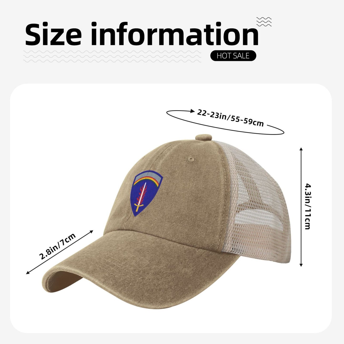 USAREUR Insignia Printed unisex baseball cap adjustable grid baseball cap veteran gift