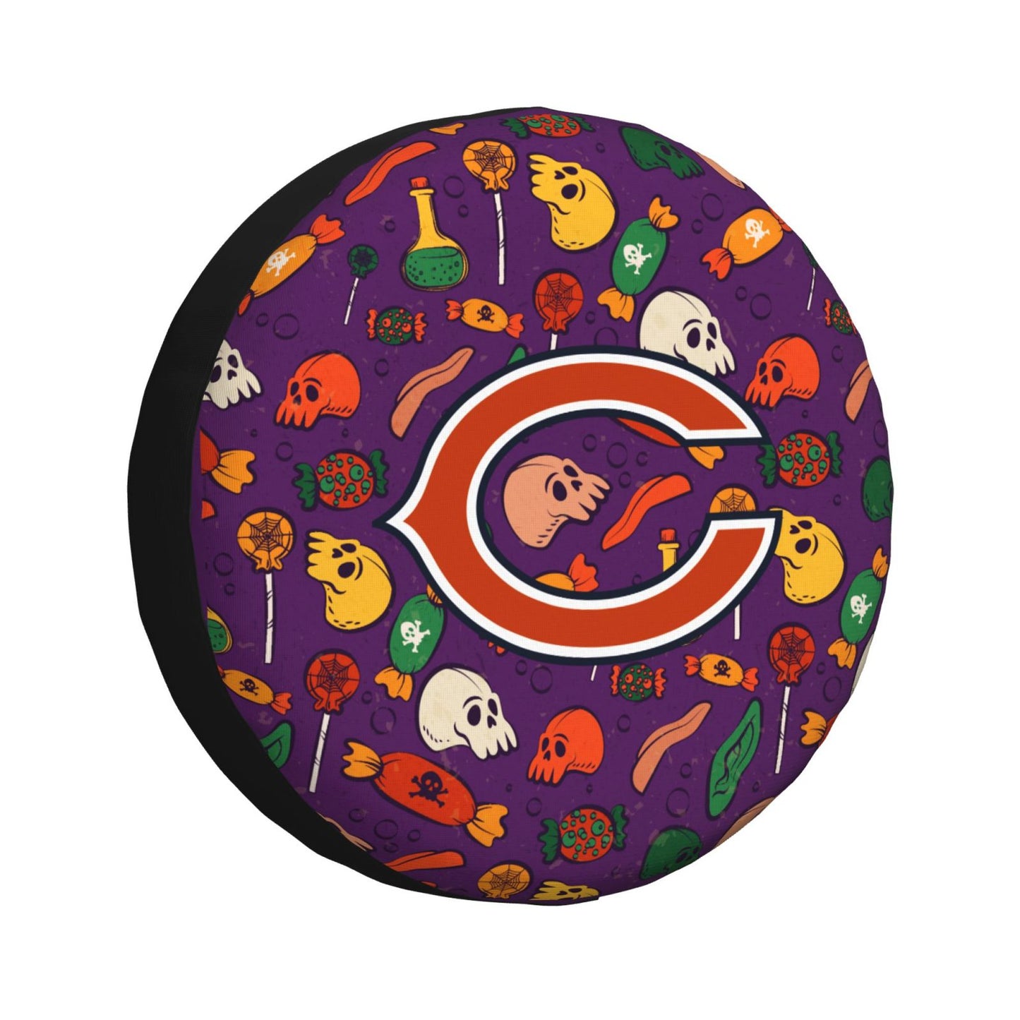 Chicago Bears print Halloween candy print car tire cover tire dust cover