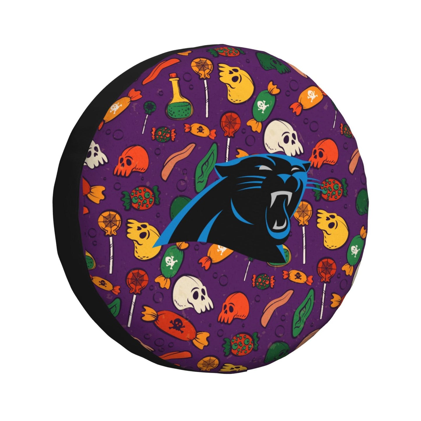 Carolina Panthers print Halloween candy print car tire cover tire dust cover