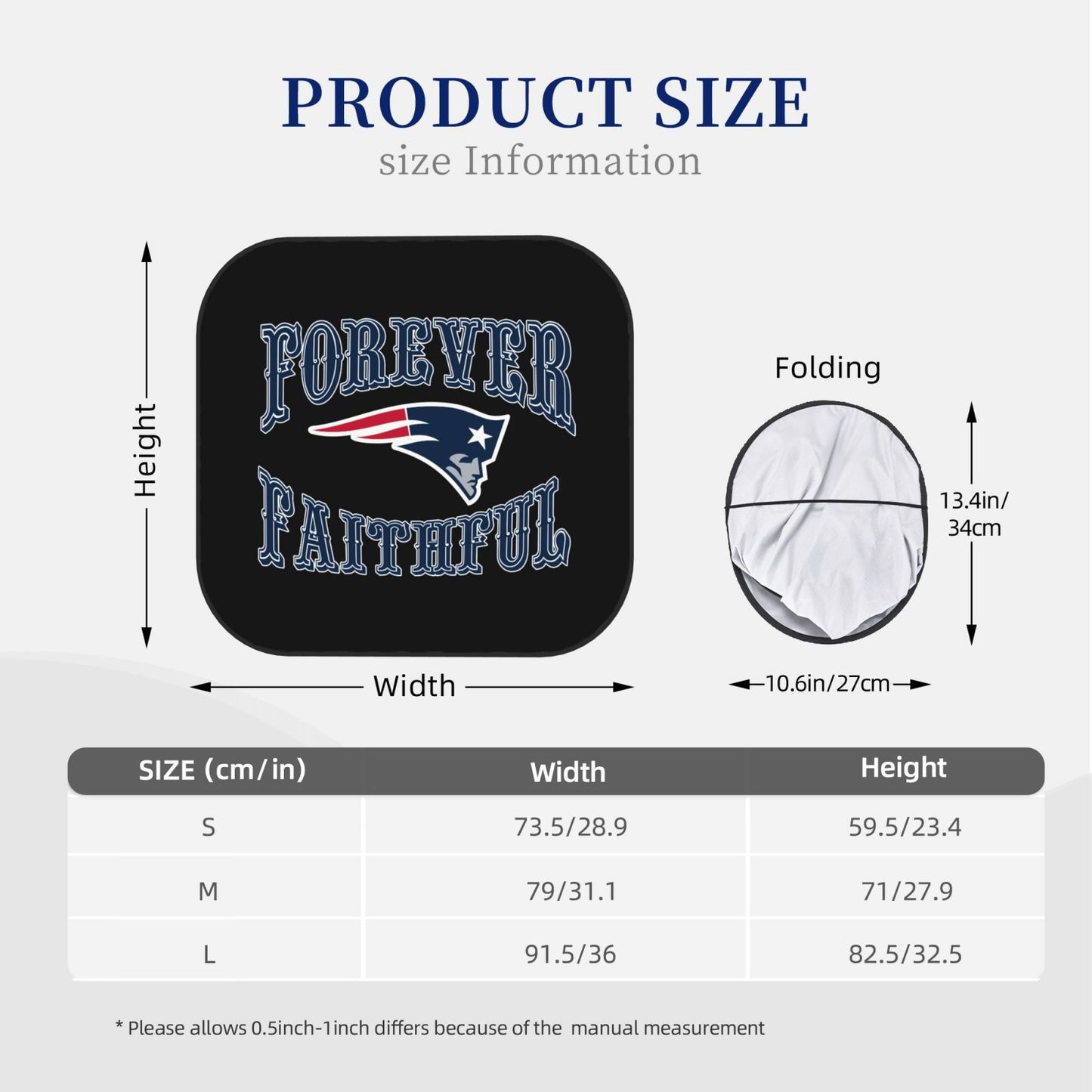 New England Patriots Car front windshield sunshade UV resistant sunshade foldable