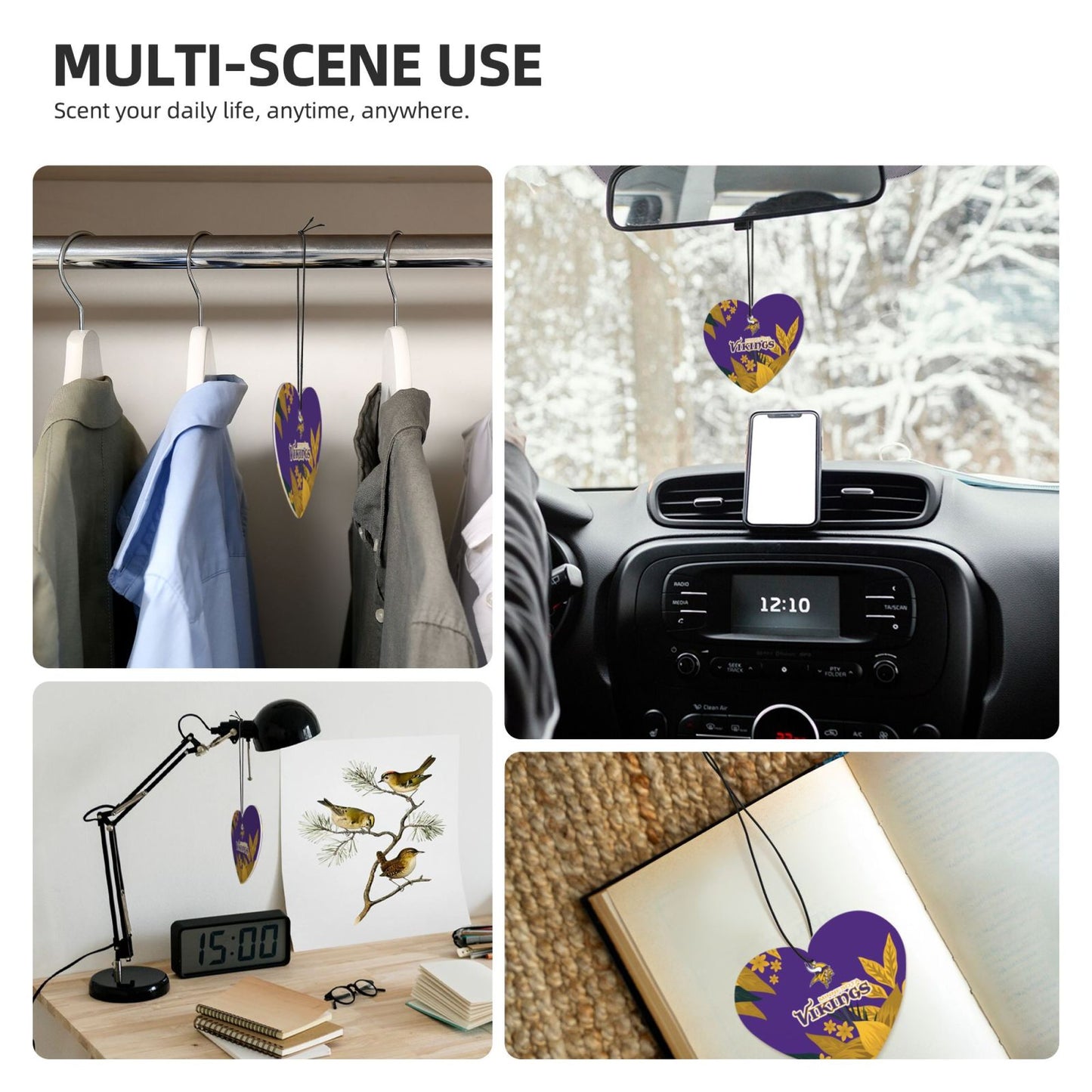 4pcs- Minnesota Vikings car aromatherapy tablets Car Air Fresheners Cards Set