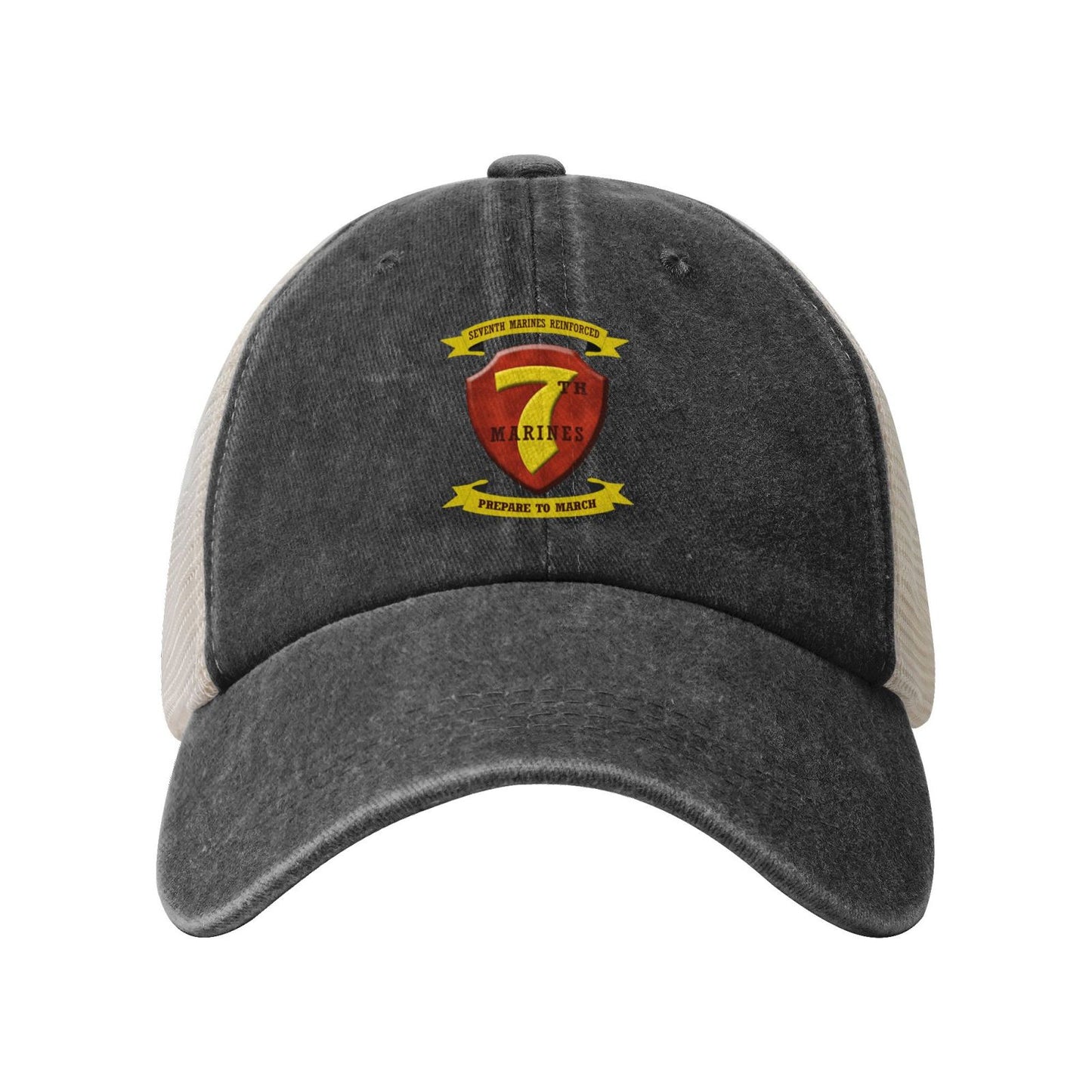 USMC-7th Marine Regiment New Printed unisex baseball cap adjustable grid baseball cap veteran gift