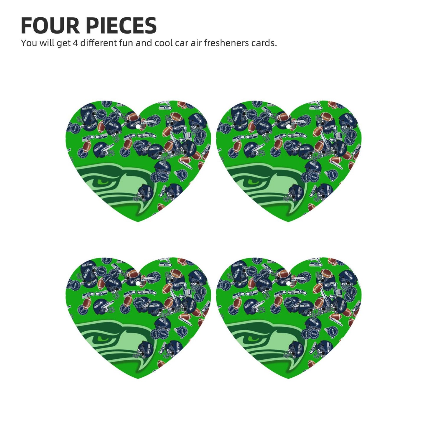 4-pcs Seattle Seahawks Car Air Fresheners Cards Set car aromatherapy tablets