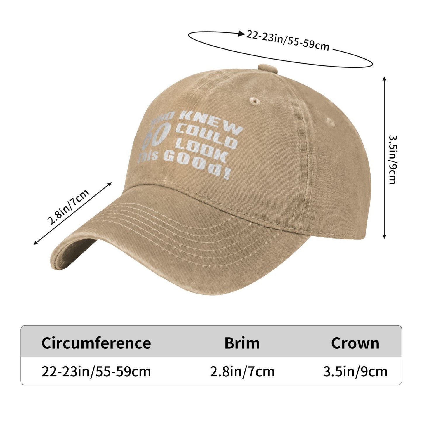 Who Knew 60 Look This Good Printed unisex baseball cap adjustable cap outdoor trucker hat veterans Gifts