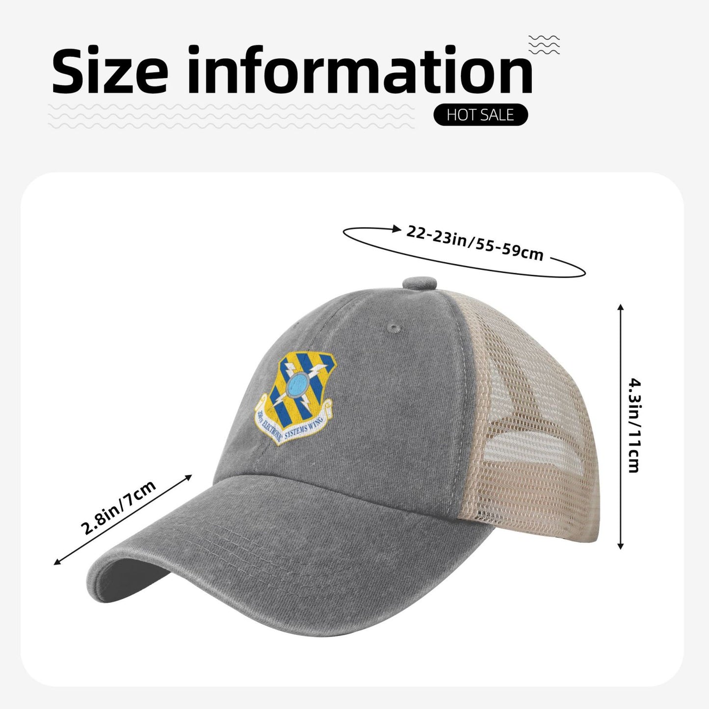 350th Electronic Systems Wing Printed unisex baseball cap adjustable grid baseball cap veteran gift