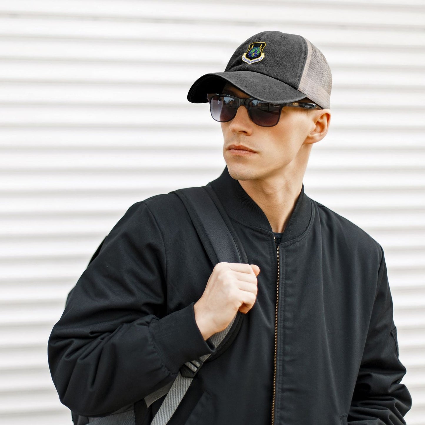 USAF-Global Logistical Support Center Printed unisex baseball cap adjustable grid baseball cap veteran gift