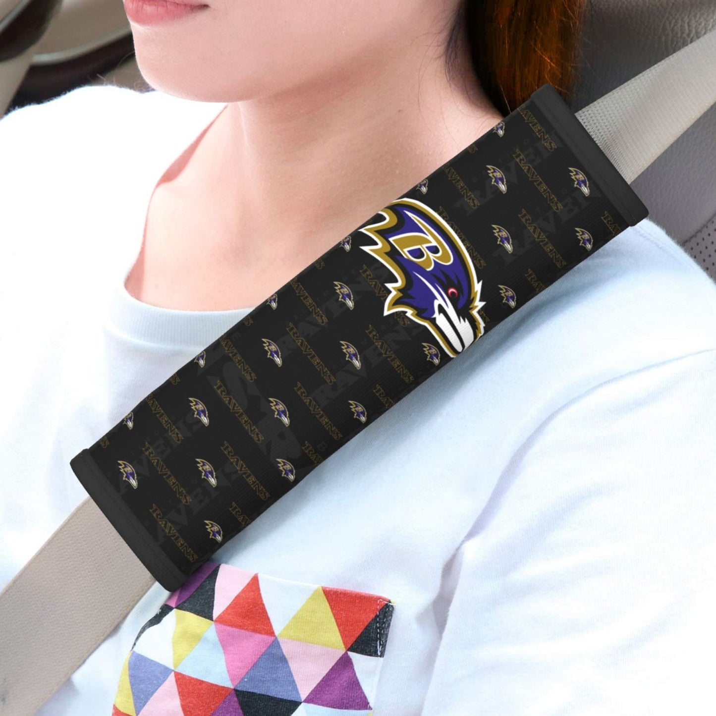 Baltimore Ravens personalized seat belt protective cover Car seat belt protective cover