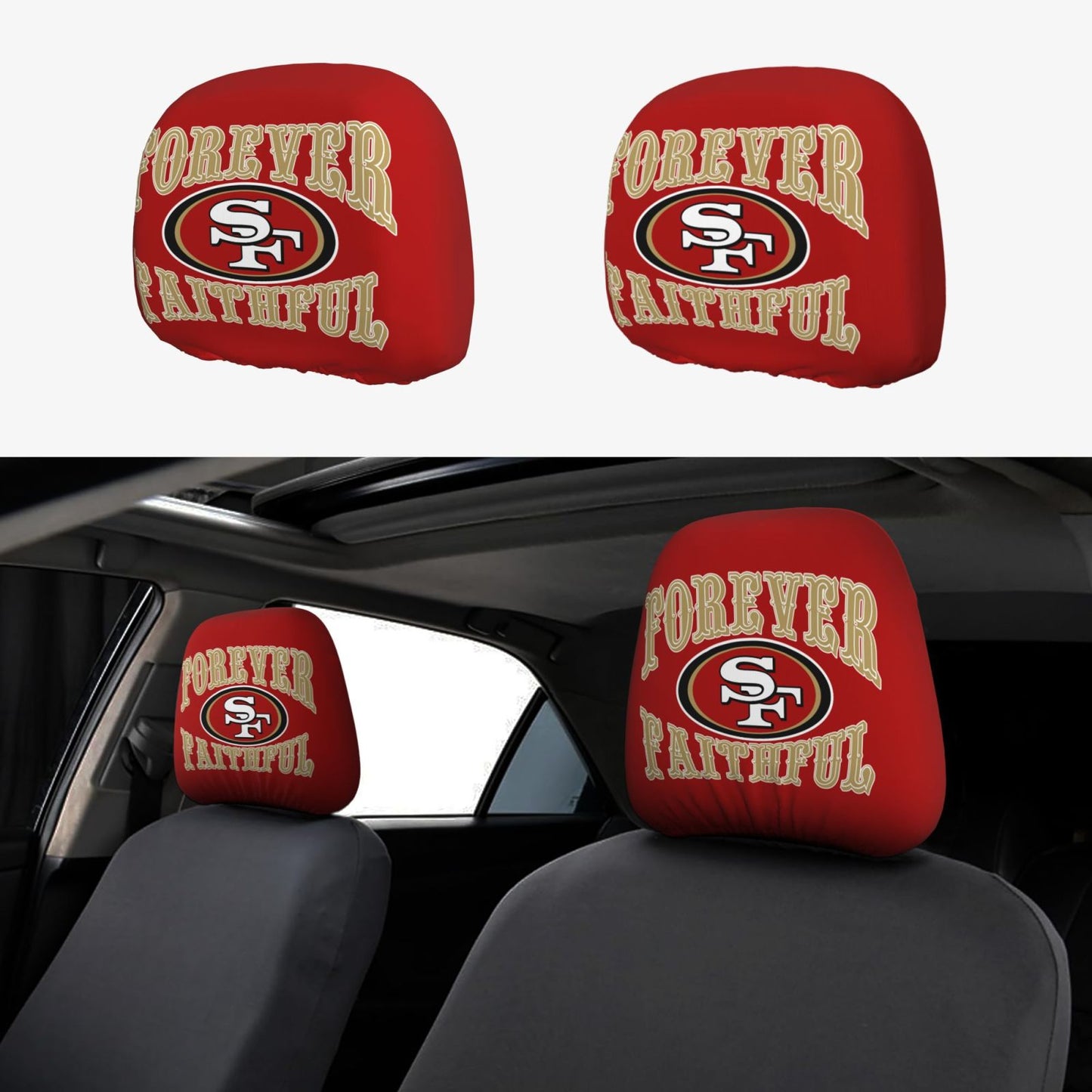 San Francisco 49ers Elastic car pillowcase set of 2 car pillowcases