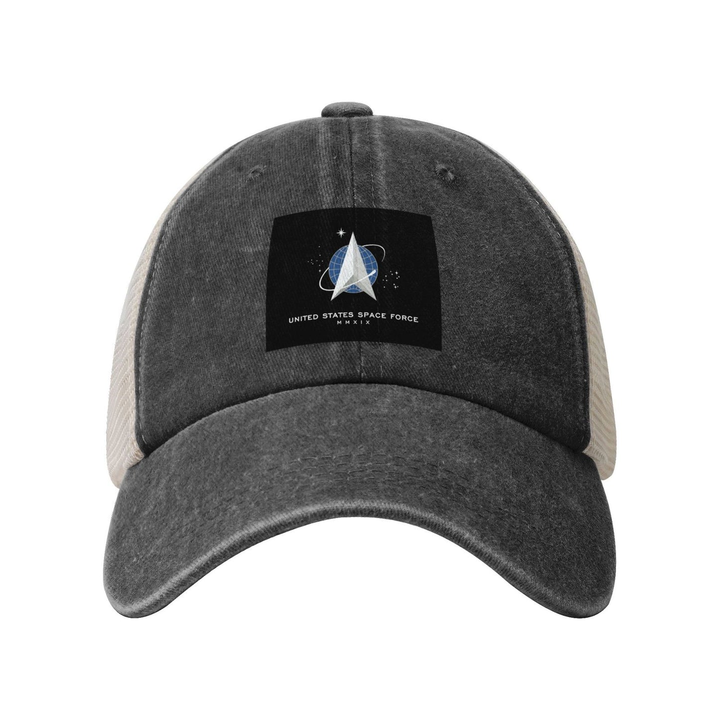 Flag Of The United States Space Force Printed unisex baseball cap adjustable grid baseball cap veteran gift