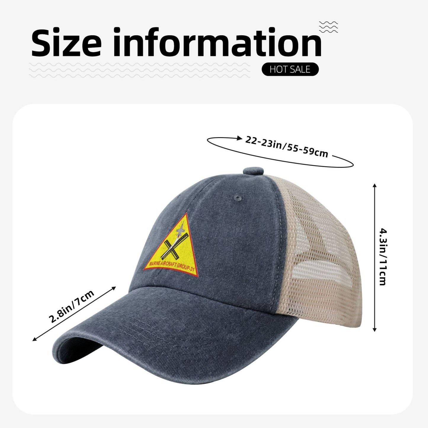 MAG31 Beaufort Printed unisex baseball cap adjustable grid baseball cap veteran gift
