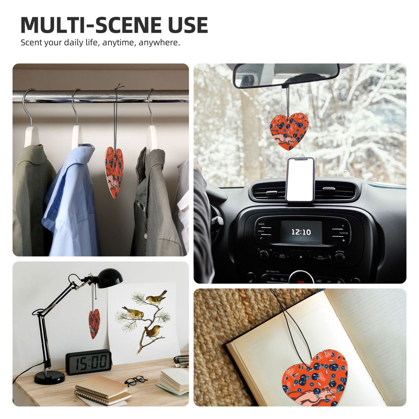 4-pcs Denver Broncos Car Air Fresheners Cards Set car aromatherapy tablets