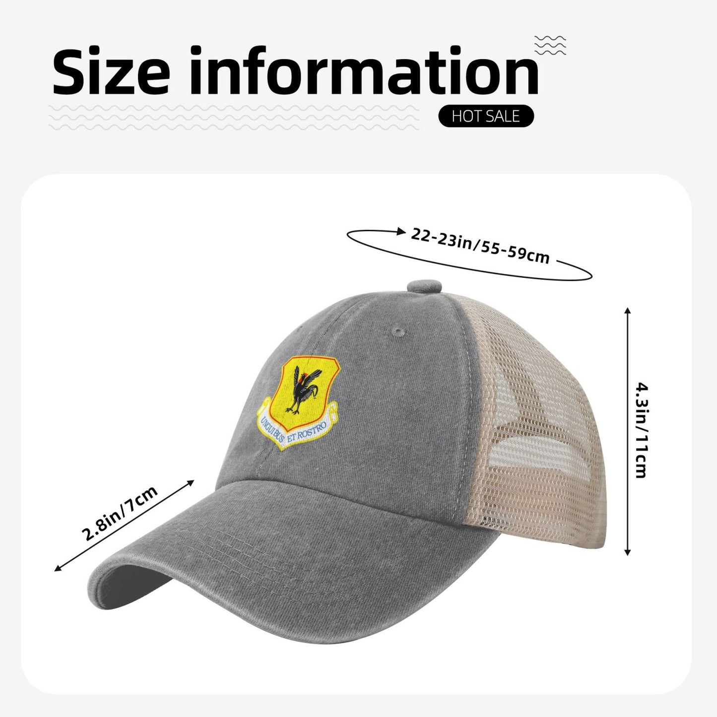USAF-18th Wing Printed unisex baseball cap adjustable grid baseball cap veteran gift