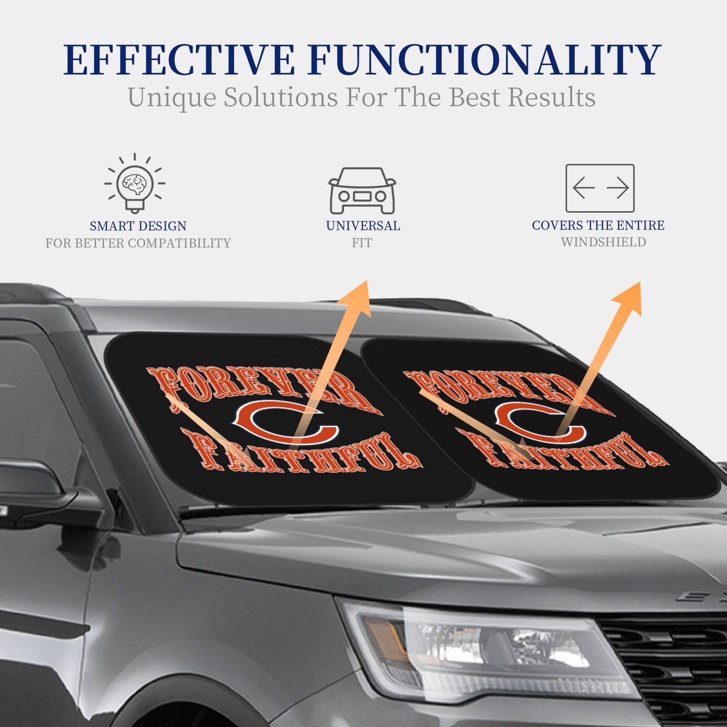 Chicago Bears Car front windshield sunshade UV resistant sunshade foldable