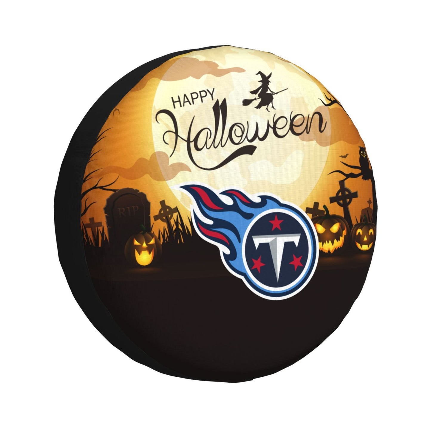Tennessee Titans Print Halloween background printed tire dust cover car tire cover