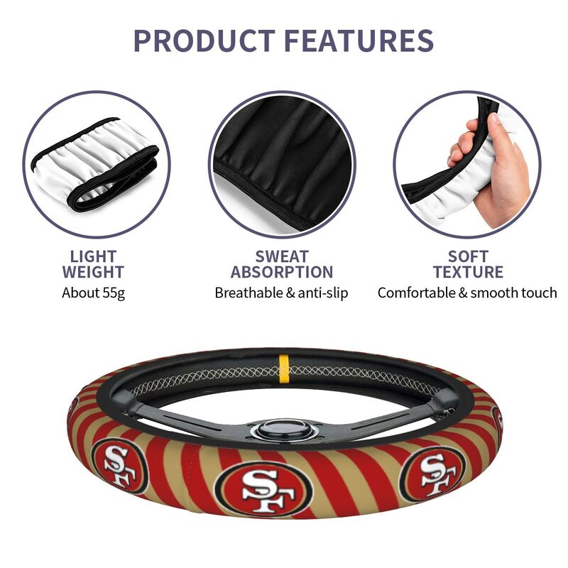 San Francisco 49ers 8 Printed breathable elastic steering wheel anti slip cover