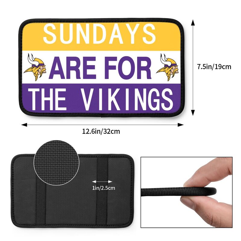 Minnesota Vikings Personalized printed car armrest cover Car handrail box cushion