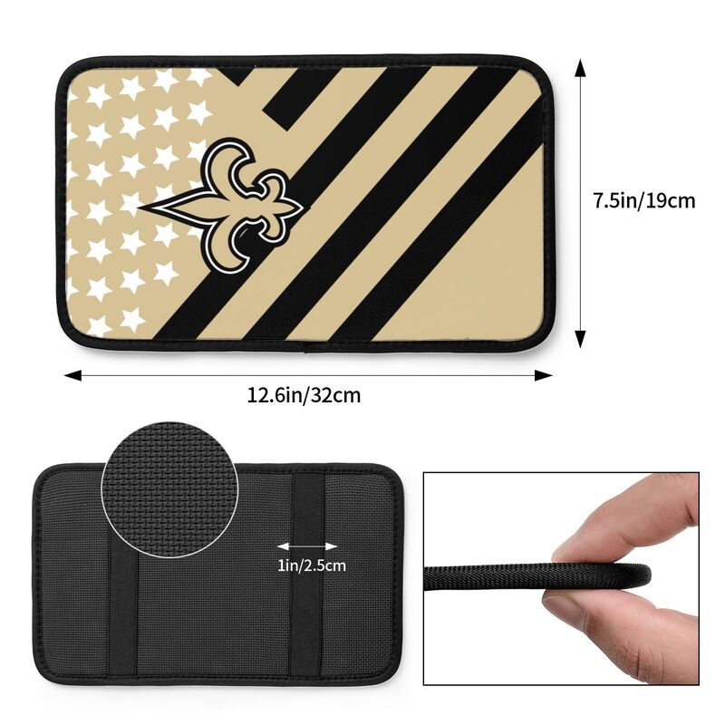 Car armrest box pad New Orleans Saints2 Printed central armrest box pad anti slip pad
