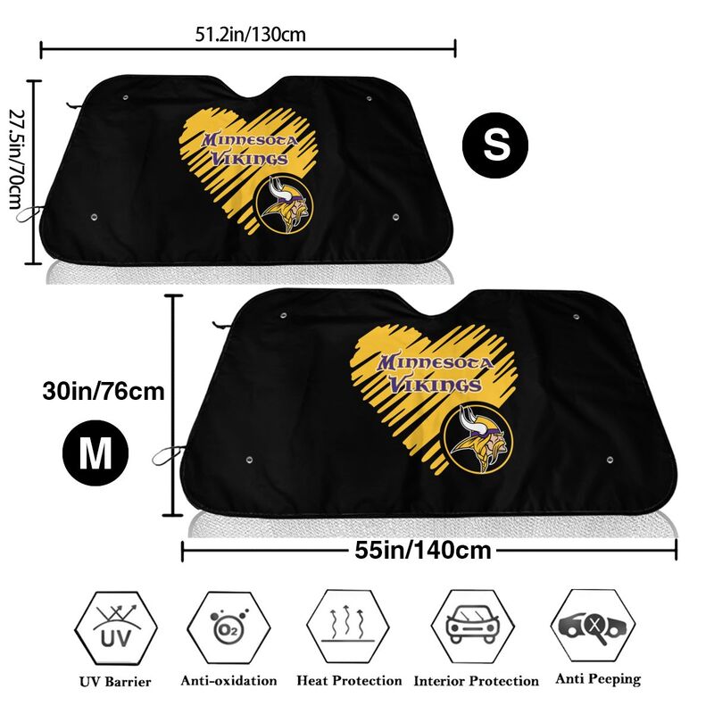 Minnesota Vikings Printing is suitable car front windshield sunshades Car windshield sunshades
