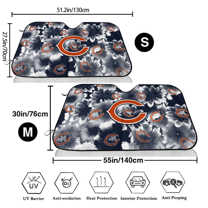 Chicago Bears Printed multi size car front windshield sunshade car windshield sunshade