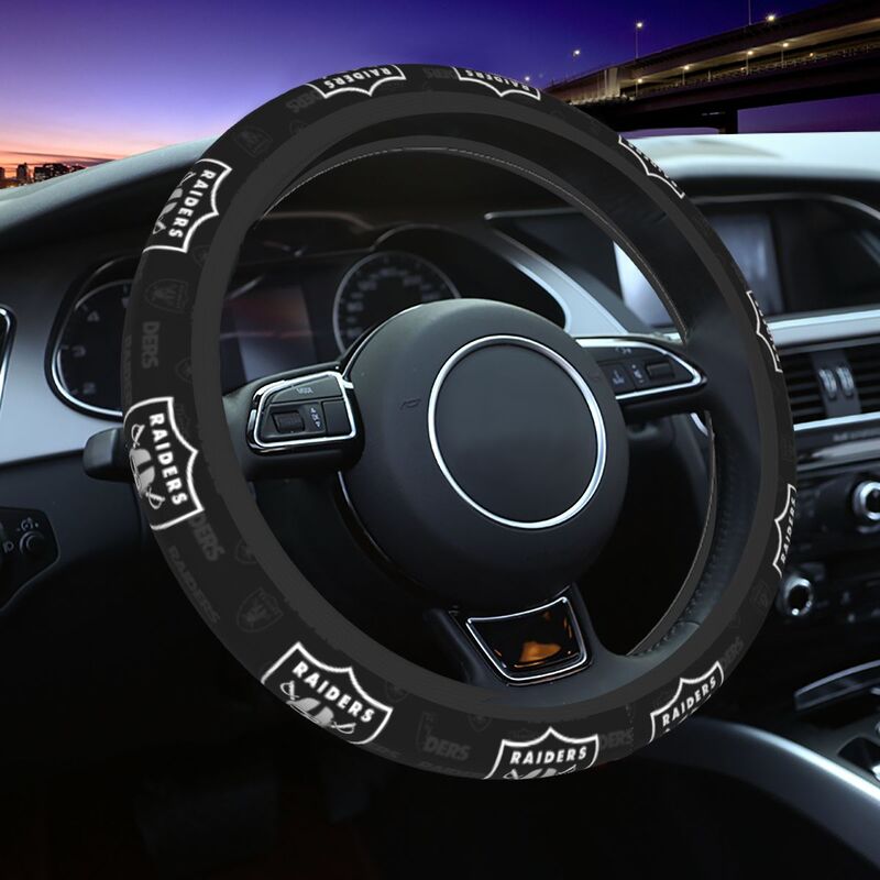 Las Vegas Raiders 3 Printed elastic steering wheel cover car steering wheel protective cover