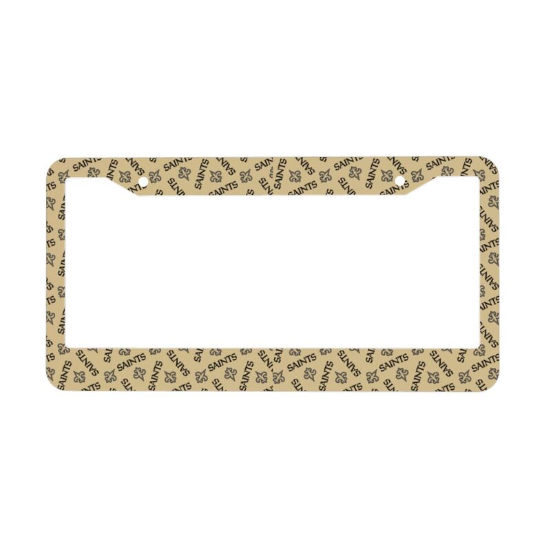 New Orleans Saints Print front rear license plate holder circular hole license plate holder (one pair)