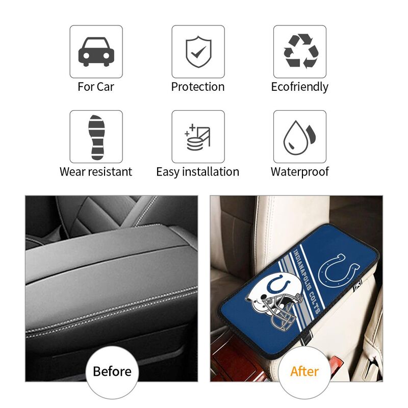 Indianapolis Colts Print armrest protective cover car armrest box cushion