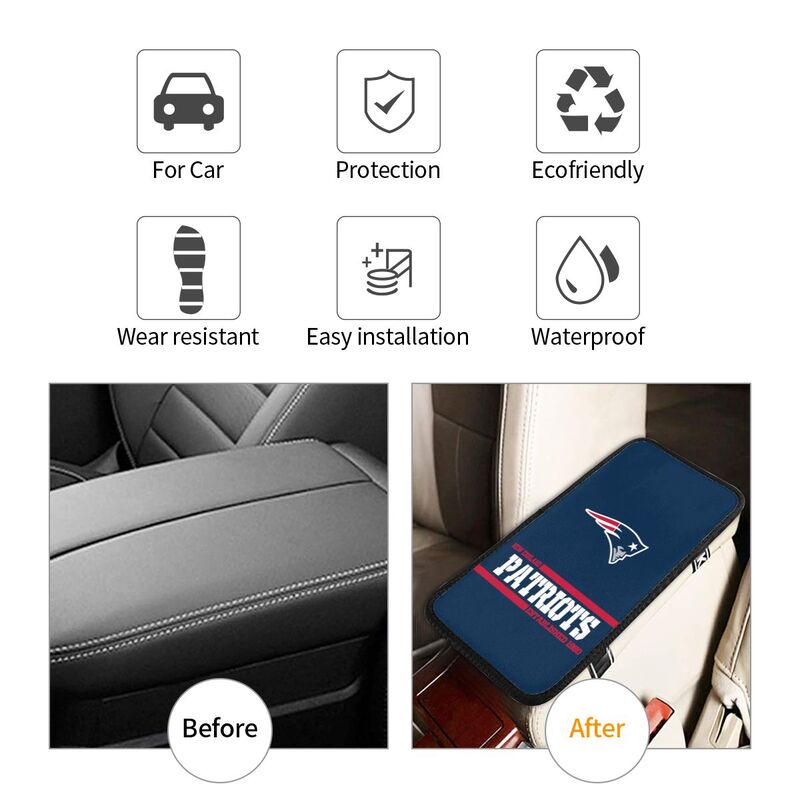New England Patriots Printed car armrest box pad Protective pad