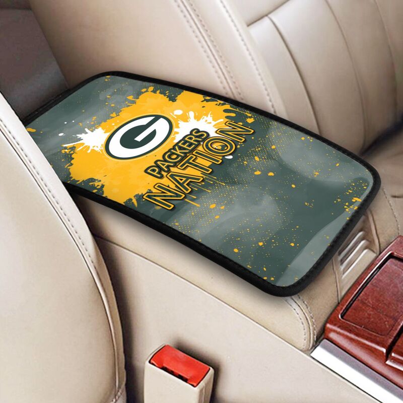 Green Bay Packers print car center console armrest pad Car armrest box protective cover